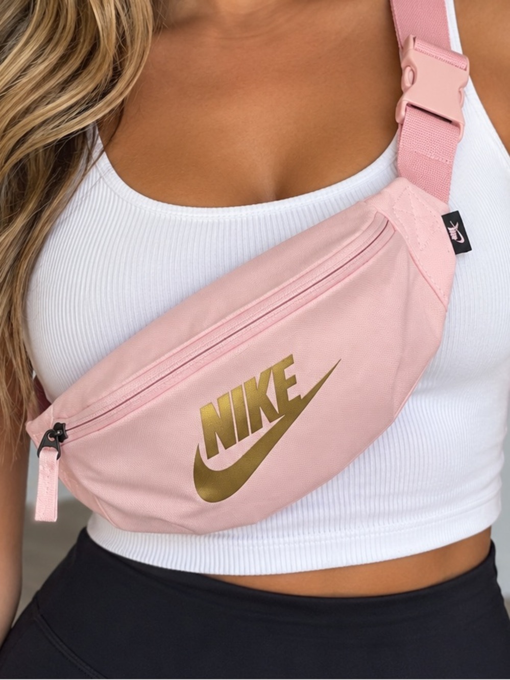 Nike Pink & Gold Logo Belt Bag Waist Pack